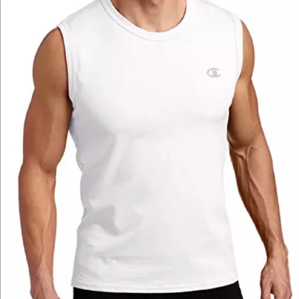Sz L Mens Champion White Ringer Muscle Tank NWT